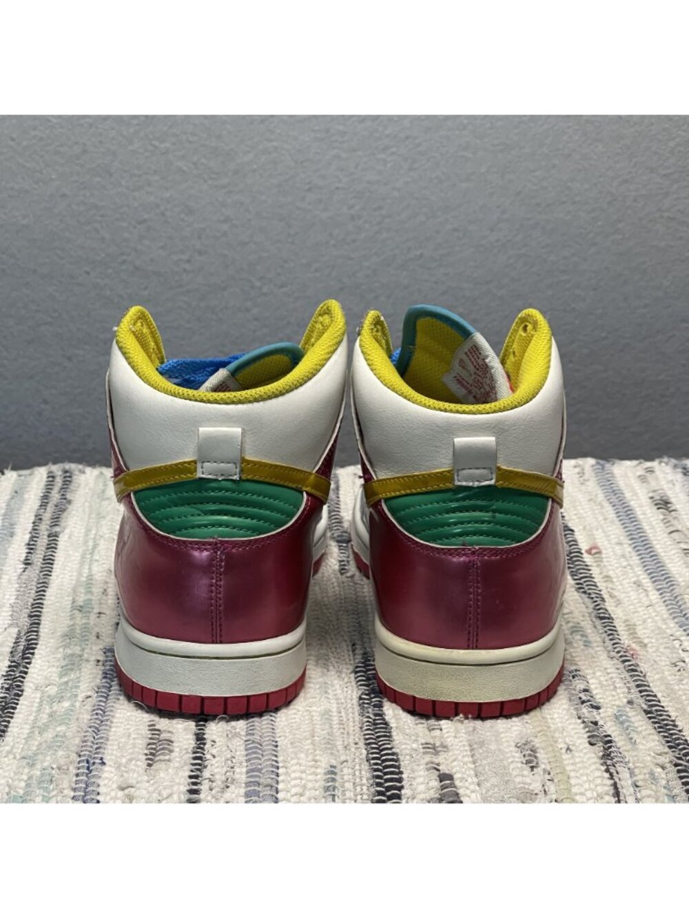 Nike Dunk High GS Youth 6.5 Womens Size 8 Multicolor Patent Leather Sneakers - Picture 5 of 10